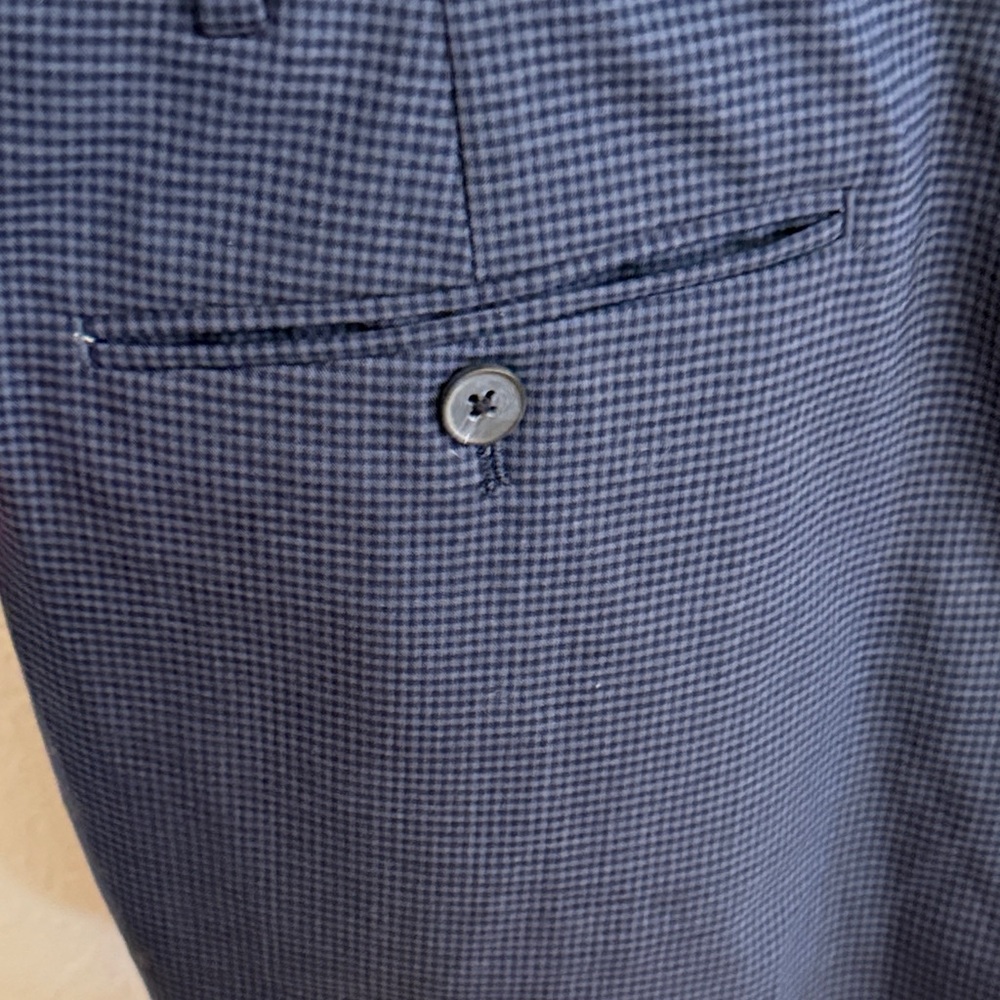 Penguin by Munsingwear Men's Navy Blue Checkered Pants, Size 36W x 32L